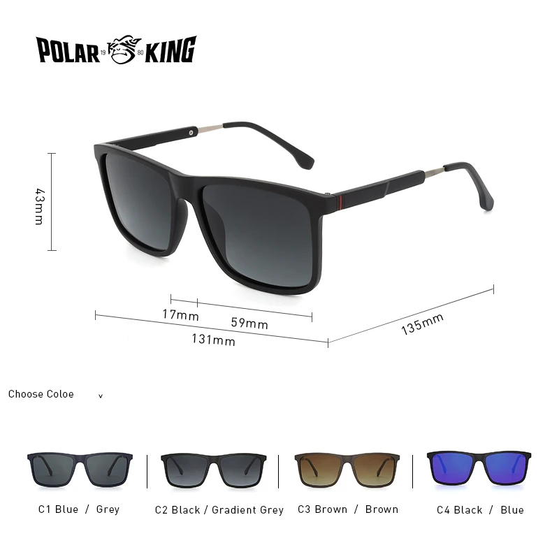 POLARKING Men's Vintage Polarized Sunglasses