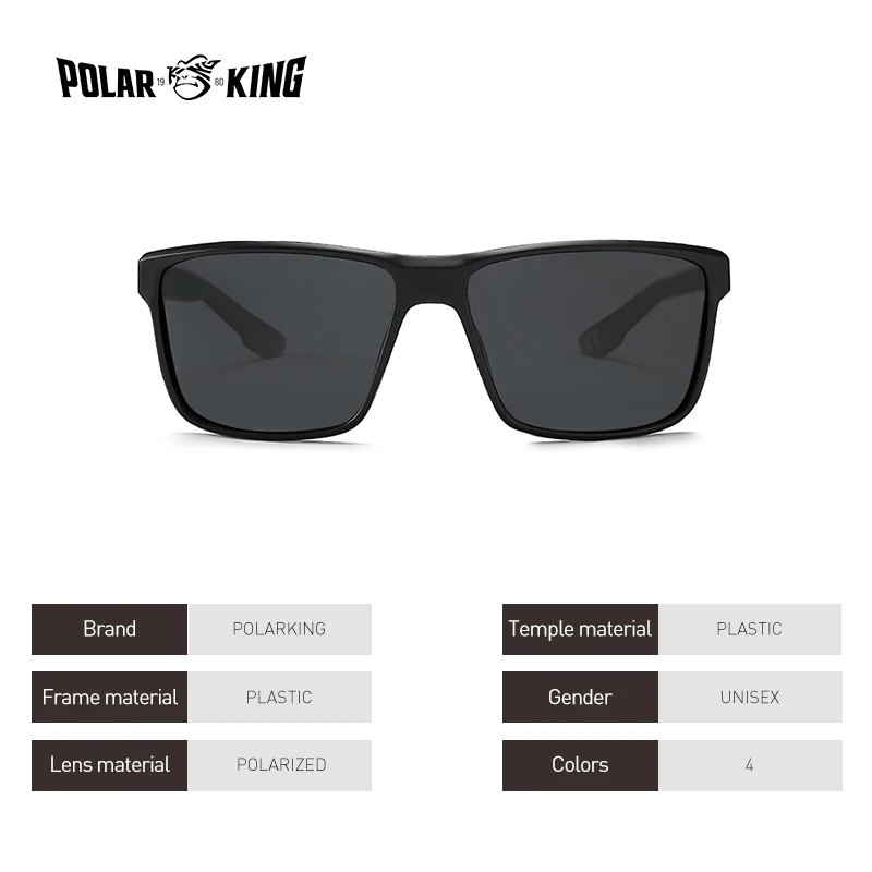 POLARKING Vintage Square Polarized Sunglasses