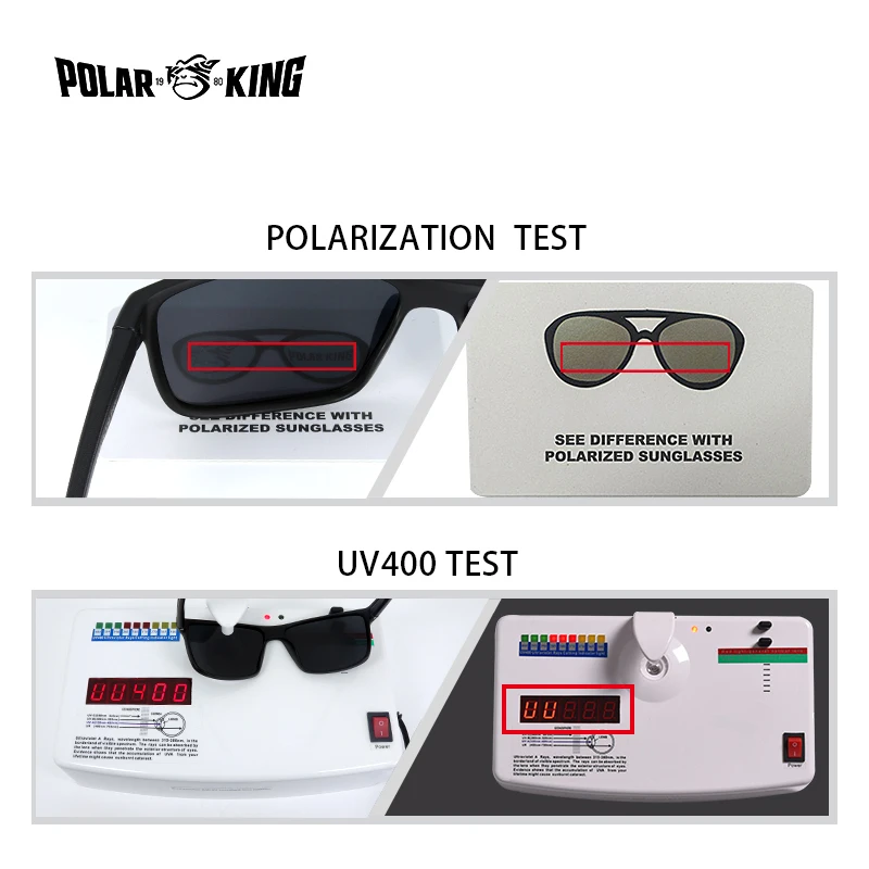 POLARKING Vintage Square Polarized Sunglasses