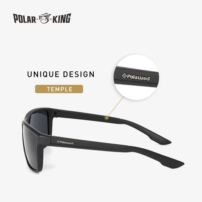 POLARKING Vintage Square Polarized Sunglasses