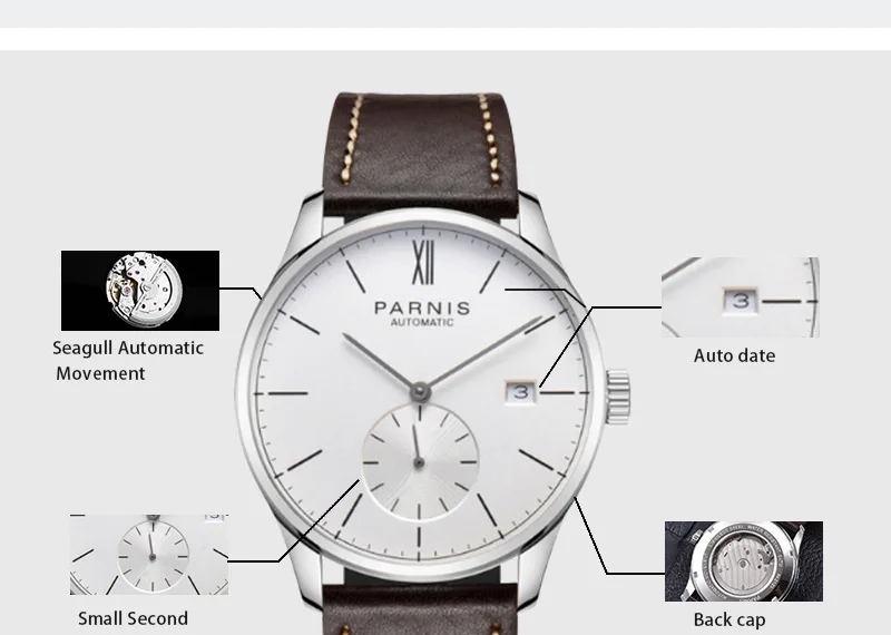 Parnis PA2123 Bauhaus Design Automatic Watch