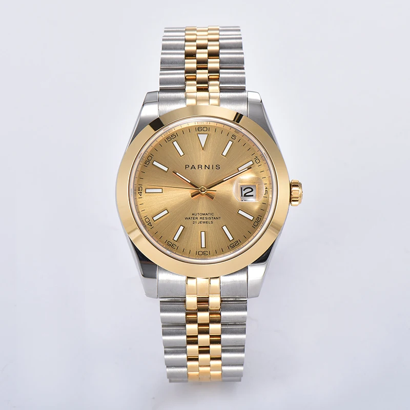 Parnis PA6088 Gold Dial Automatic Watch