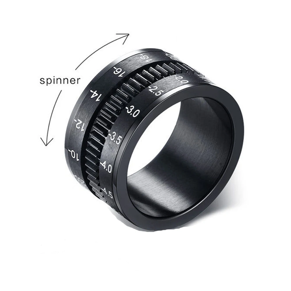 Stainless Steel Black Camera Lens Spinning Ring