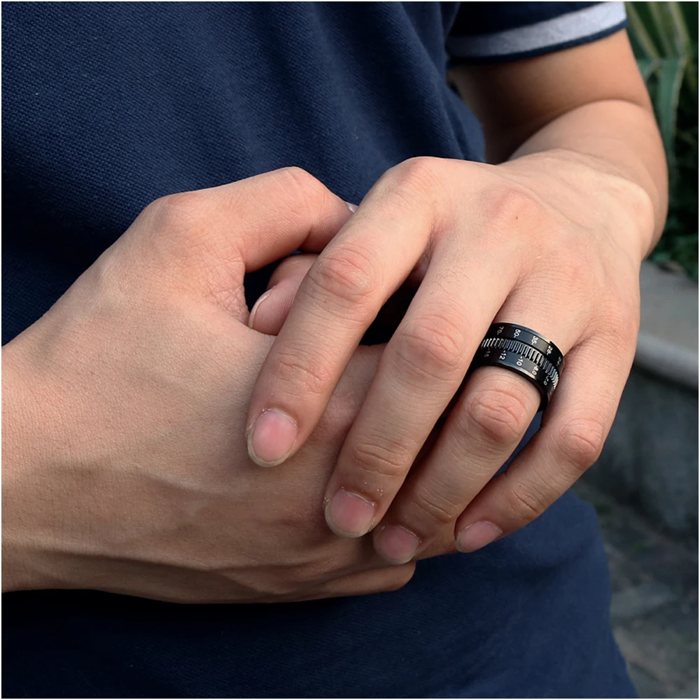 Stainless Steel Black Camera Lens Spinning Ring