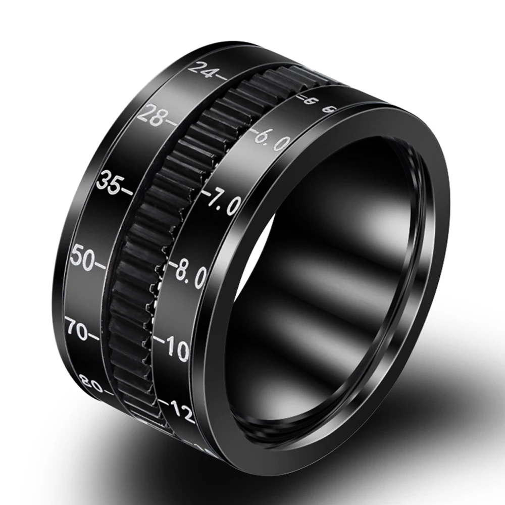Stainless Steel Black Camera Lens Spinning Ring