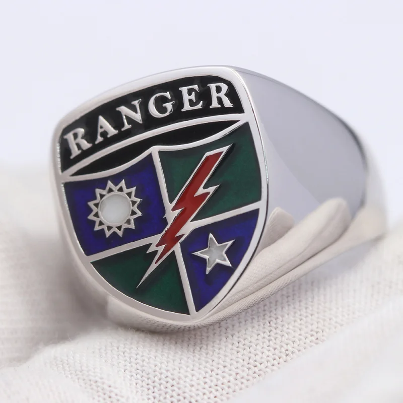 US Army Rangers 75th Regiment Silver Ring