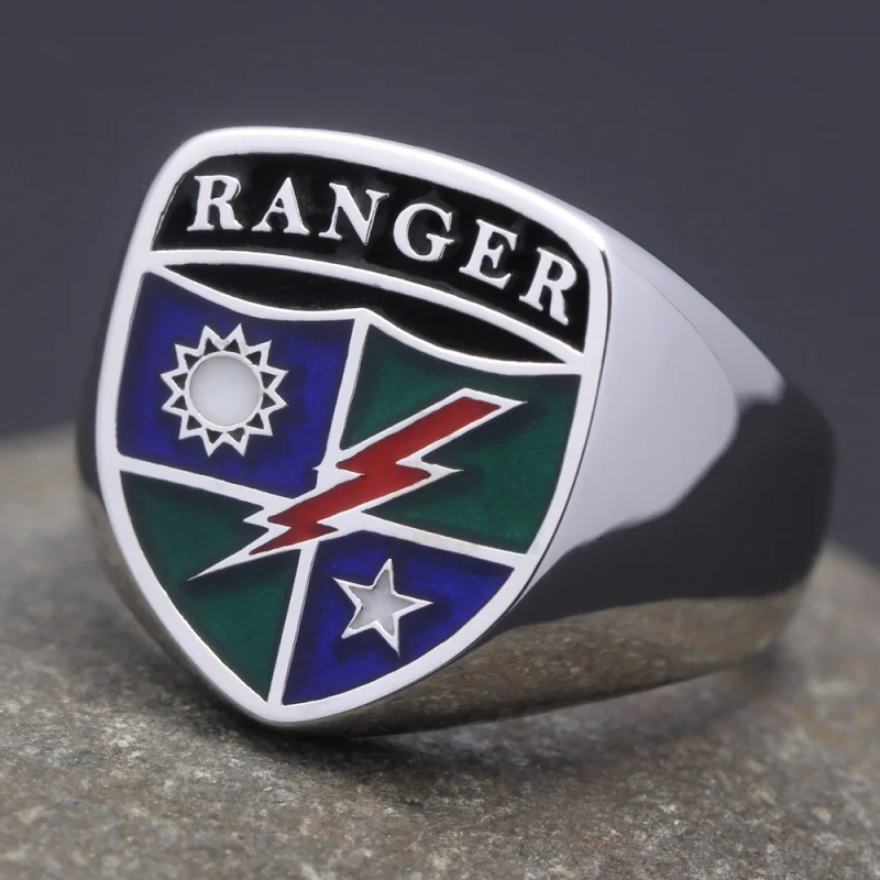 US Army Rangers 75th Regiment Silver Ring