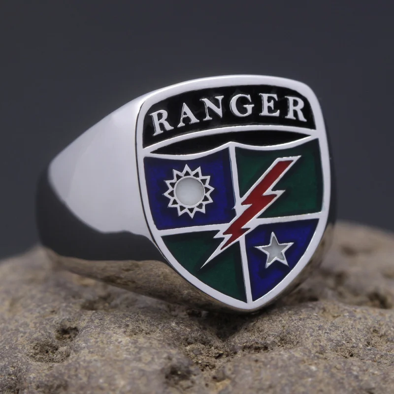 US Army Rangers 75th Regiment Silver Ring