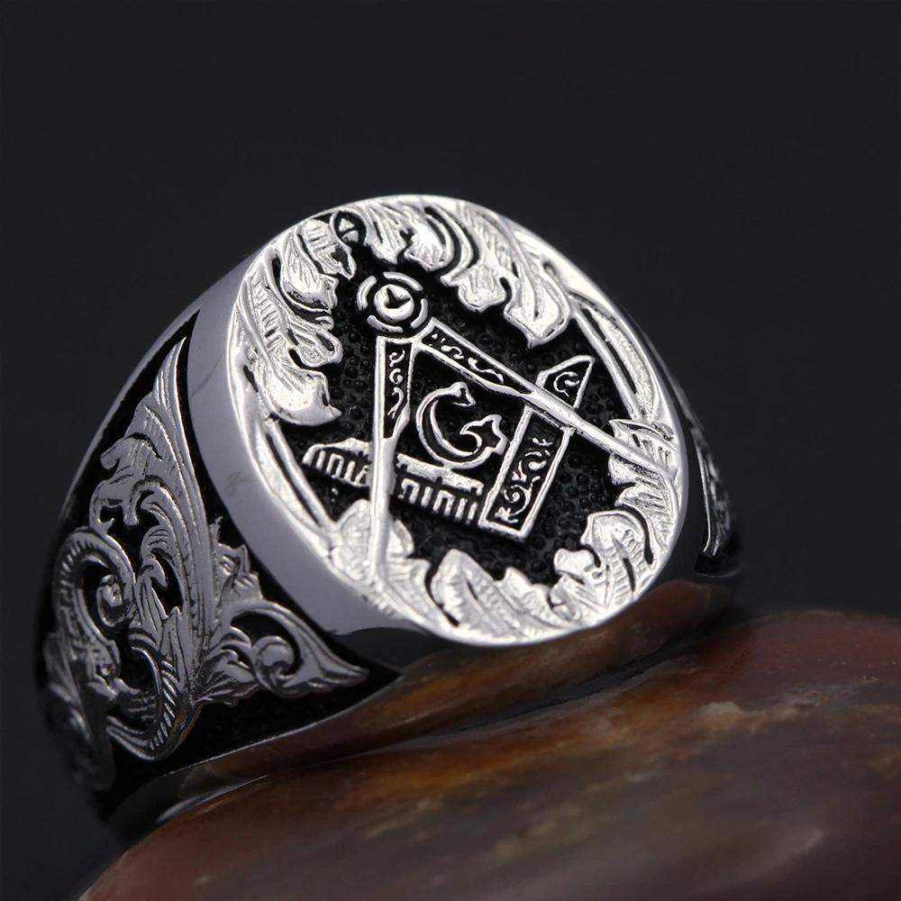 Master Mason Symbol G Sterling Silver Ring