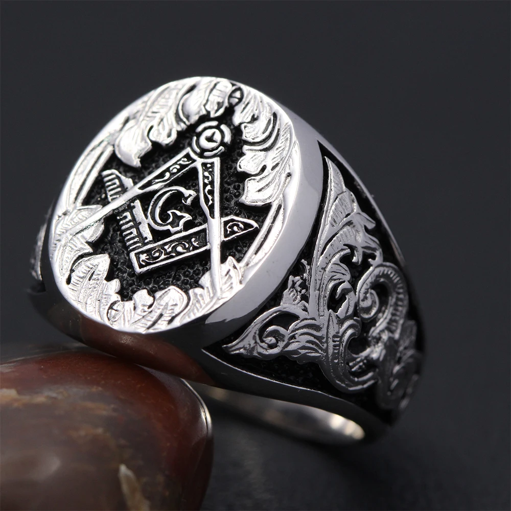 Master Mason Symbol G Sterling Silver Ring