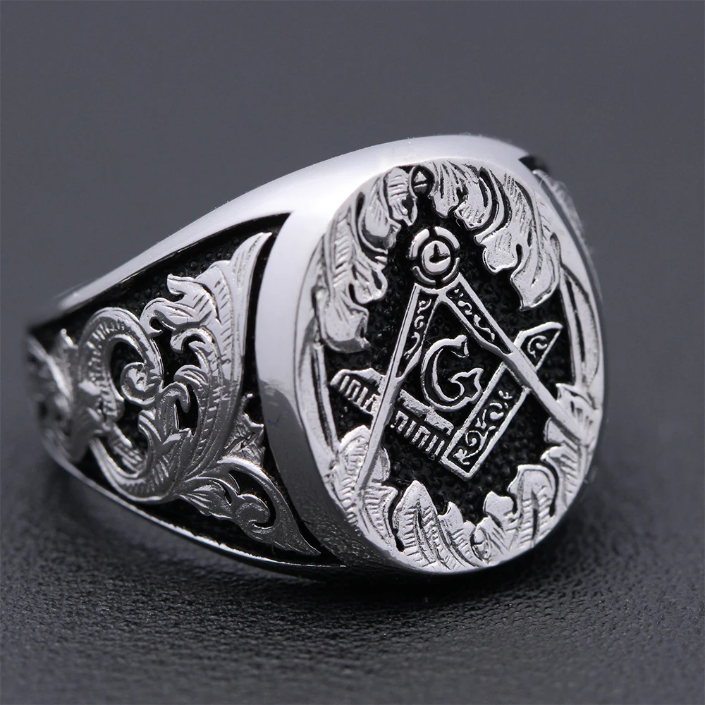 Master Mason Symbol G Sterling Silver Ring
