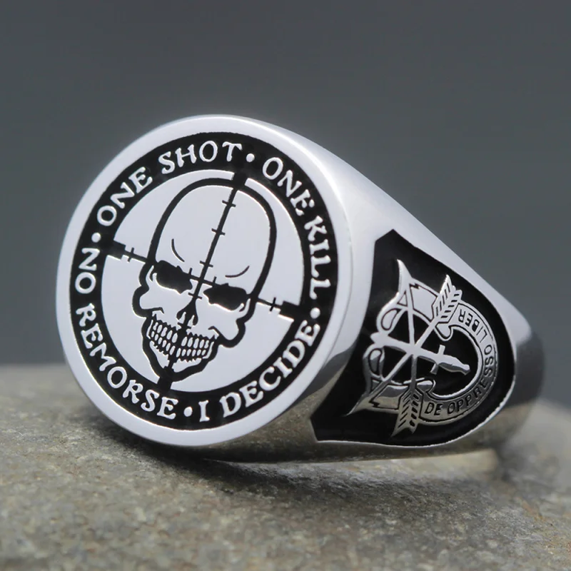 One Shot One Kill Special Force Silver Ring