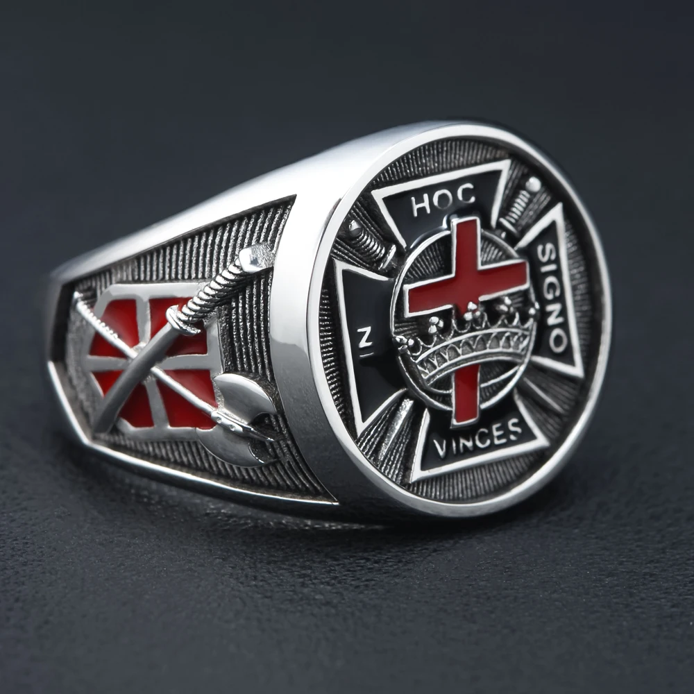 Knights Templar Crusades Cross Silver Ring
