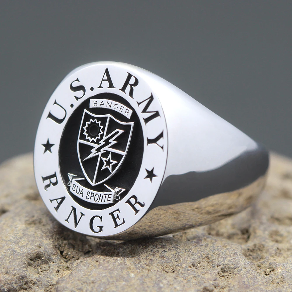 US Army Ranger USA Military S925 Silver Ring