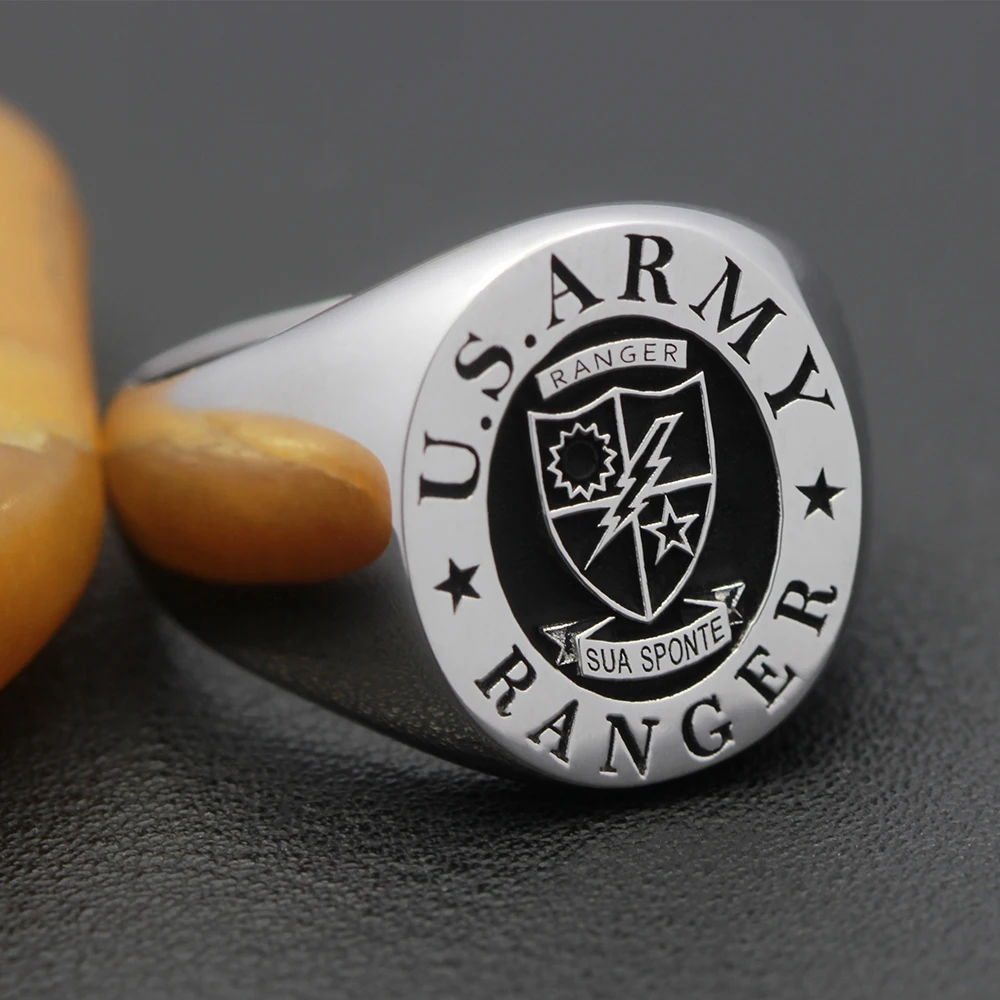 US Army Ranger USA Military S925 Silver Ring