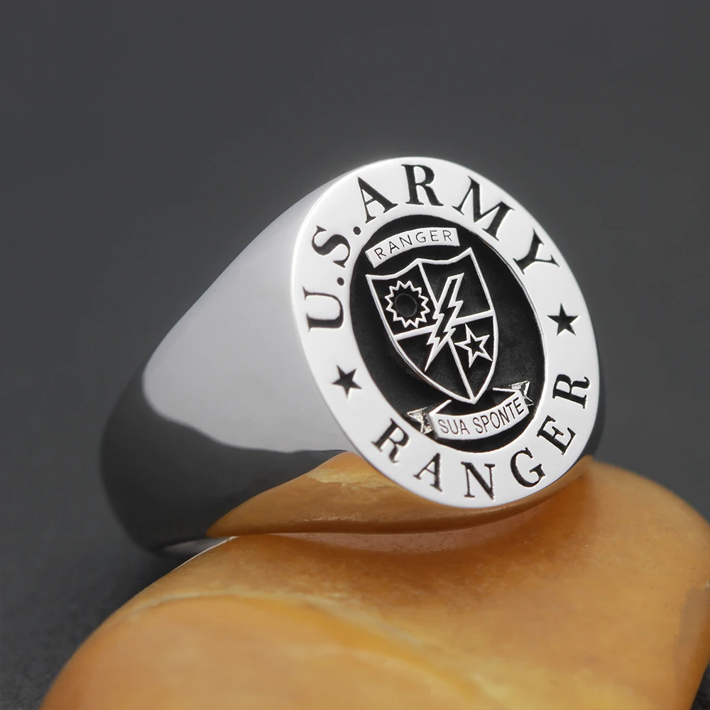 US Army Ranger USA Military S925 Silver Ring