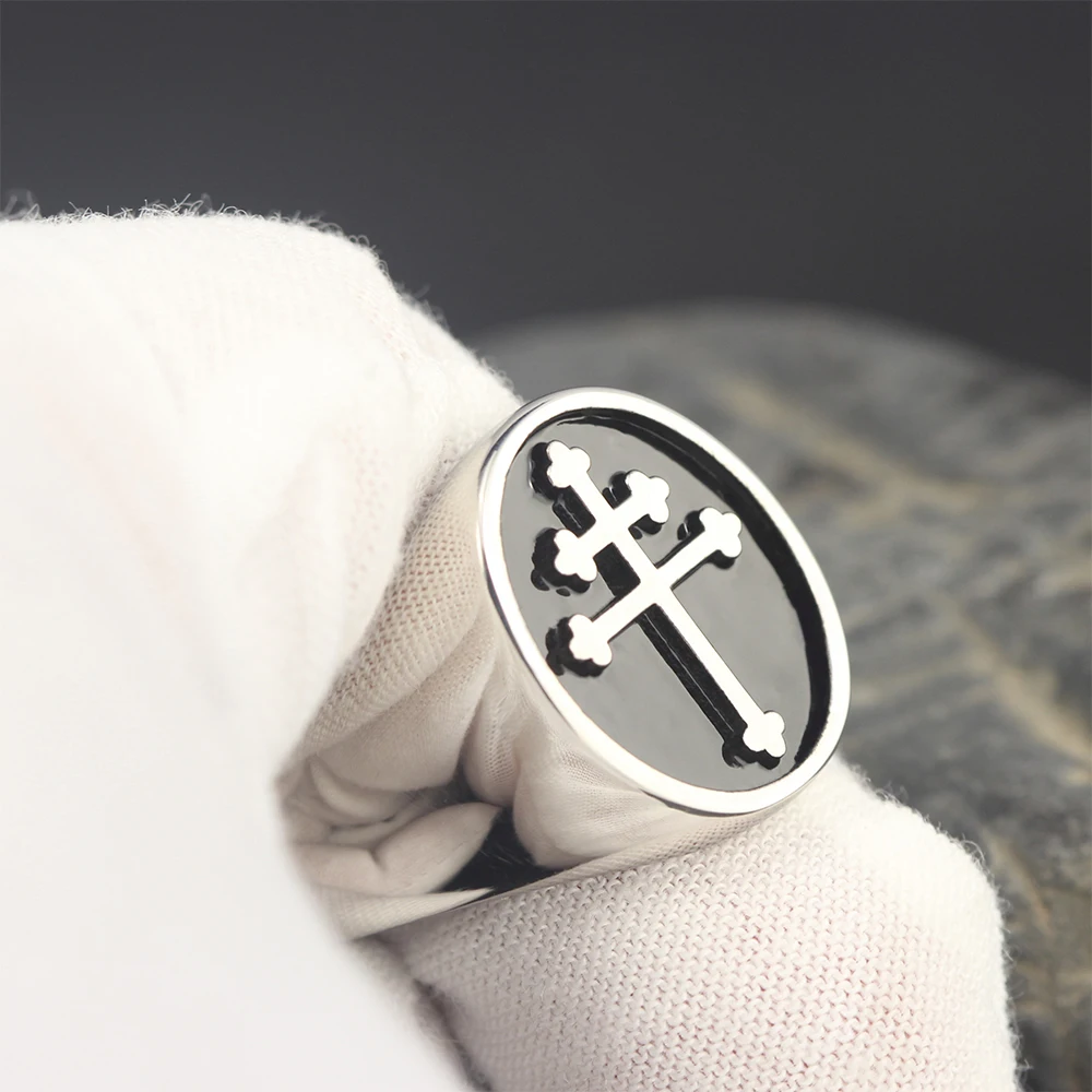 Cross Of Lorraine Ring Sterling Silver 925