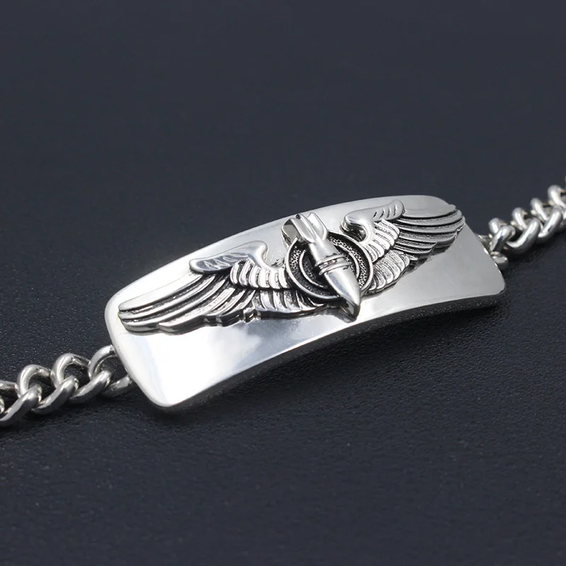 Men's WWII Silver Bombardier Wing Bracelet