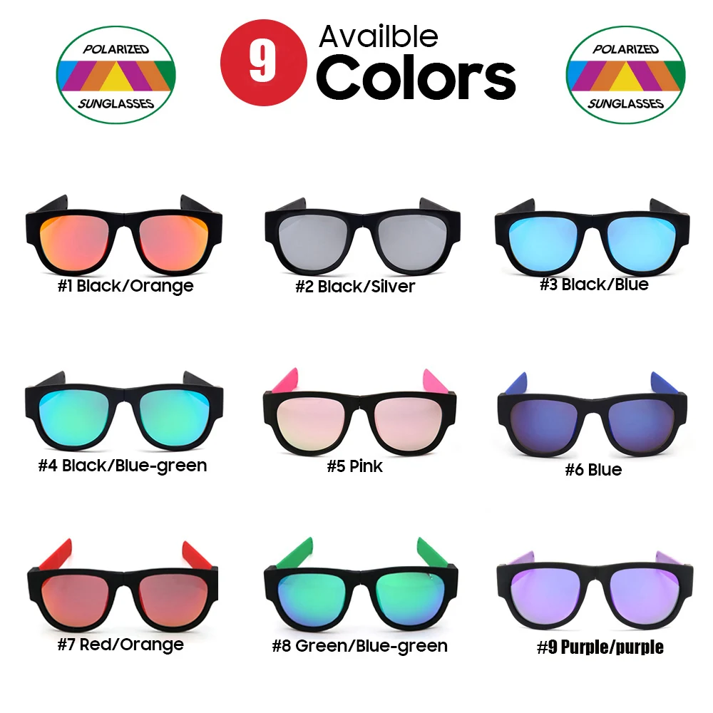 Folding Slappable Sport Unisex Sunglasses