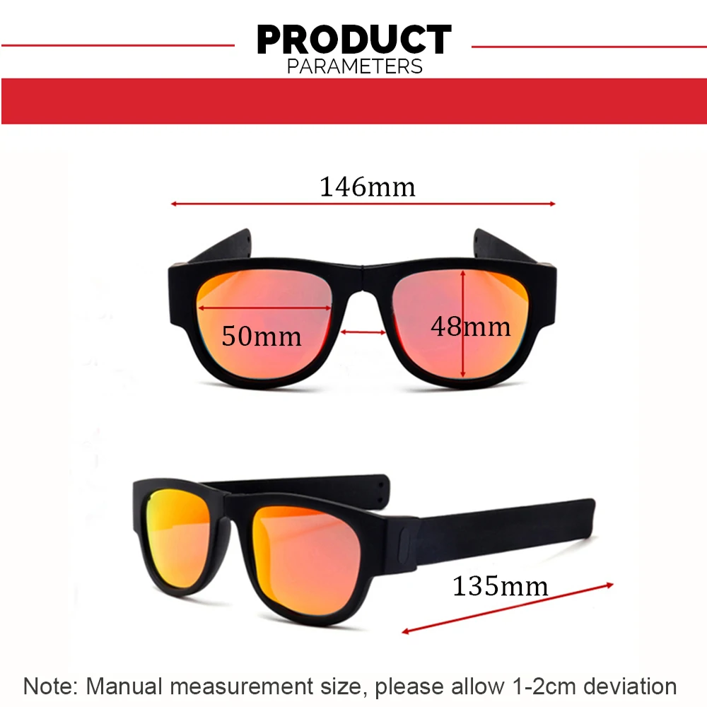 Folding Slappable Sport Unisex Sunglasses