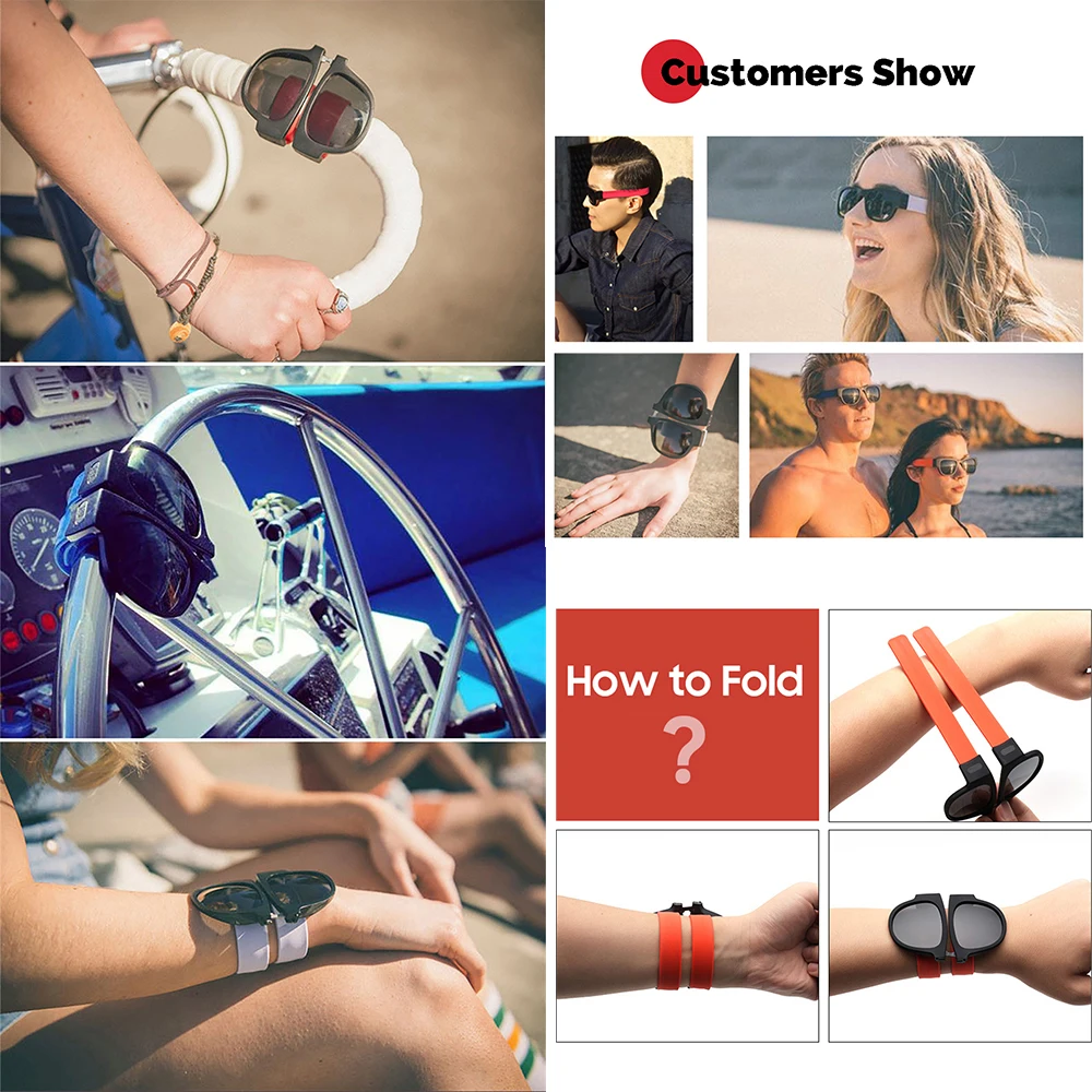Folding Slappable Sport Unisex Sunglasses