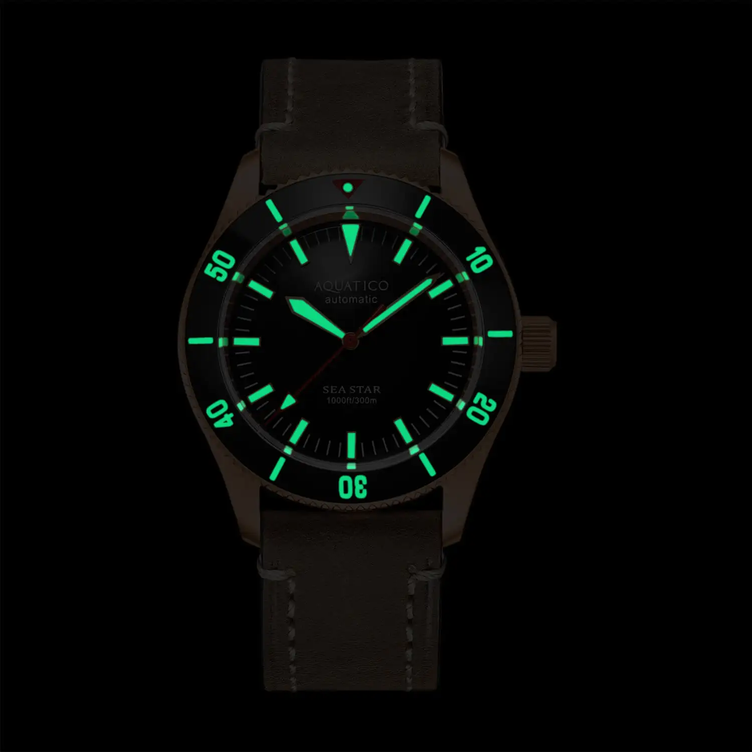 Aquatico Bronze Sea Star Blue Dial Watch