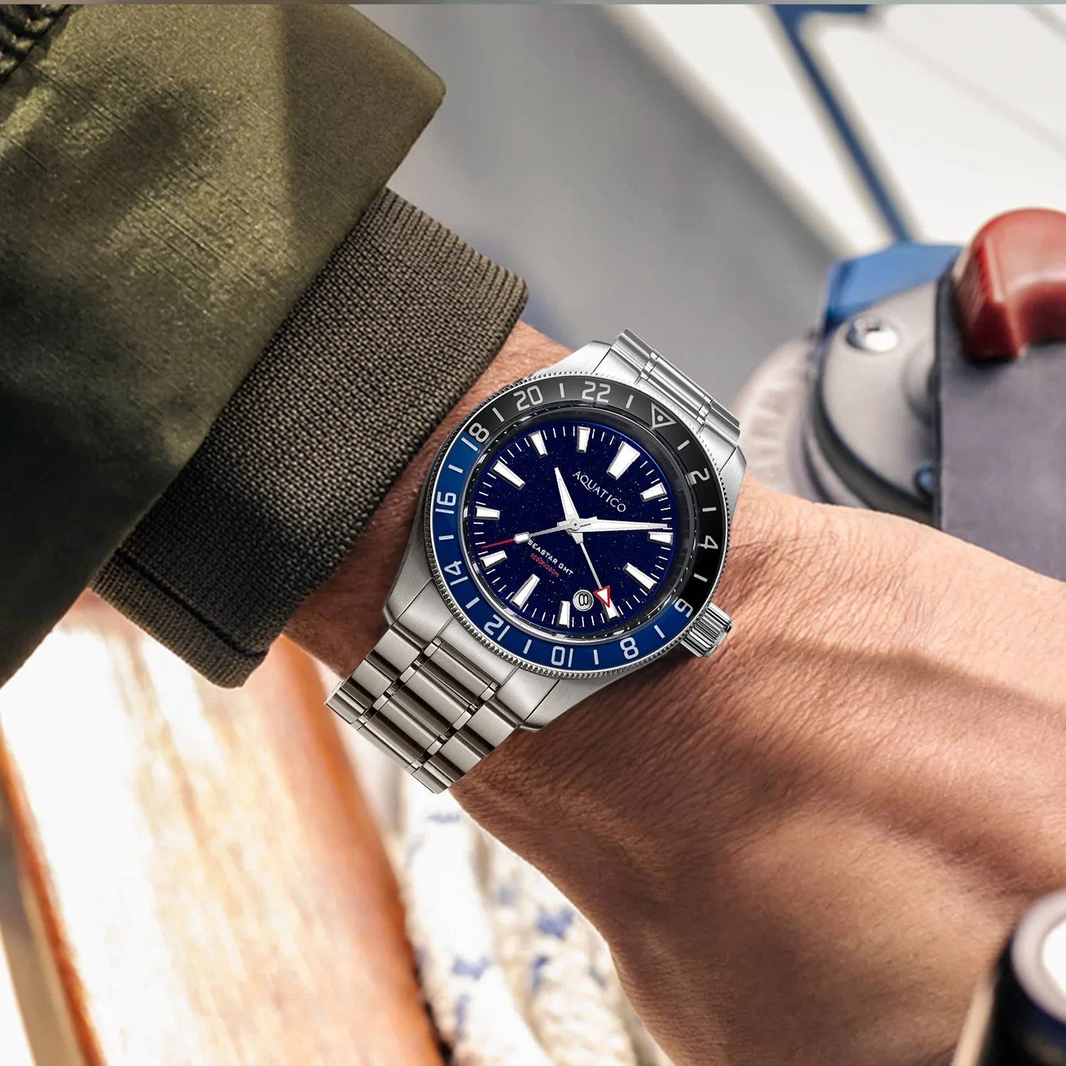 Aquatico Sea Star GMT Blue Dial Watch