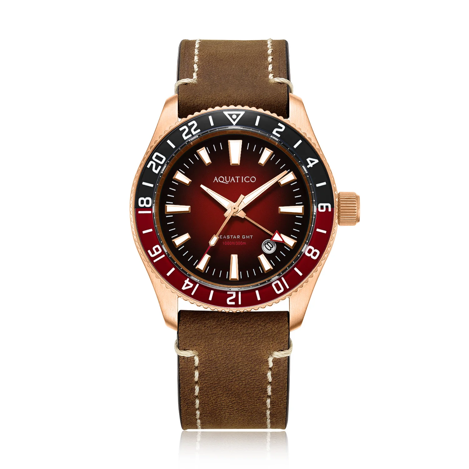 Aquatico Sea Star GMT Red Dial Watch