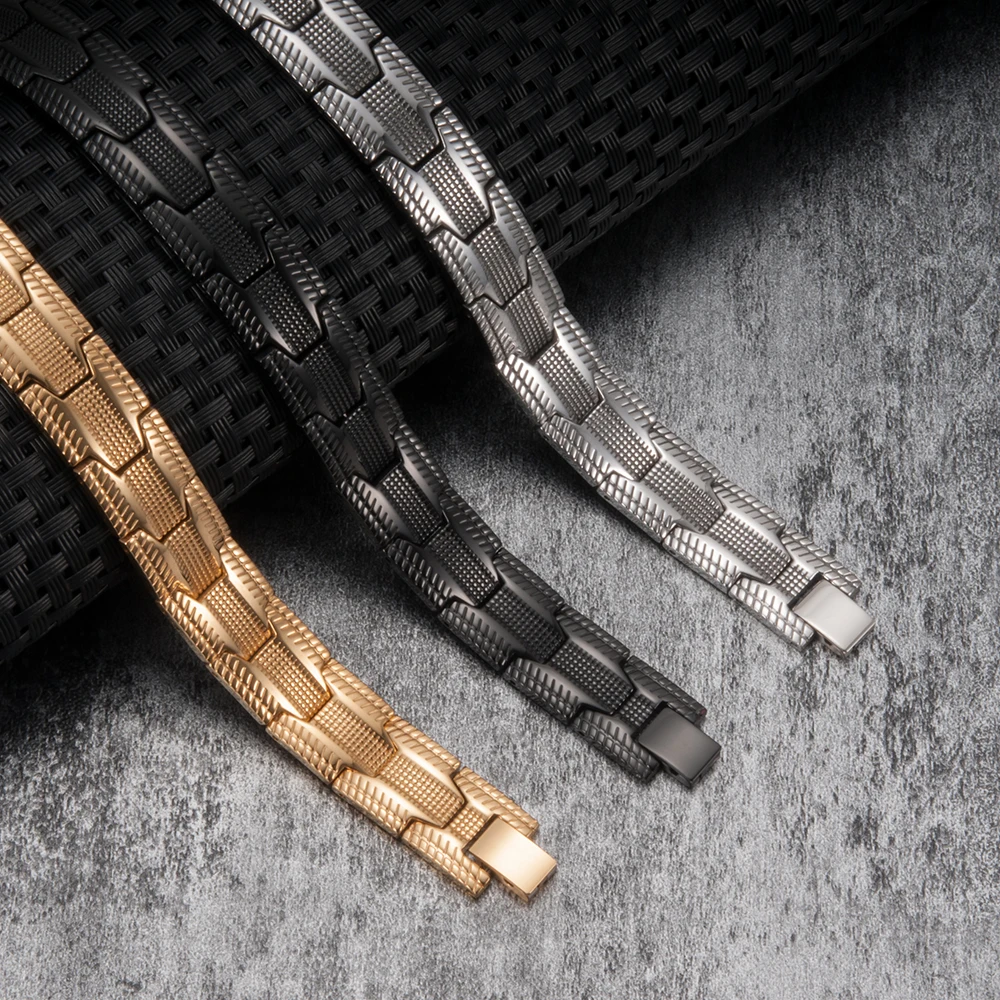 Black Mens Therapeutic Magnetic Bracelet