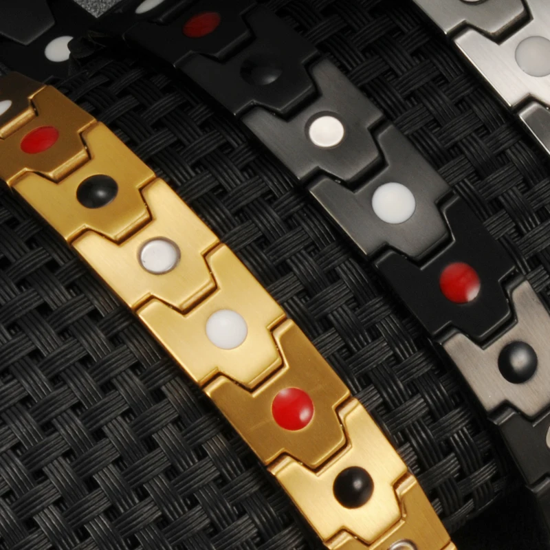 Black Mens Therapeutic Magnetic Bracelet