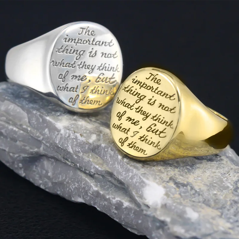 Women Seal Signet Letter Thumb Pinky Ring