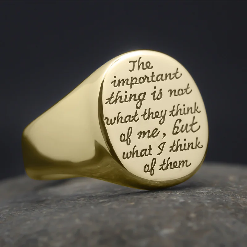 Women Seal Signet Letter Thumb Pinky Ring