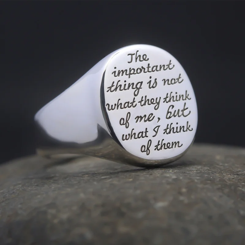 Women Seal Signet Letter Thumb Pinky Ring