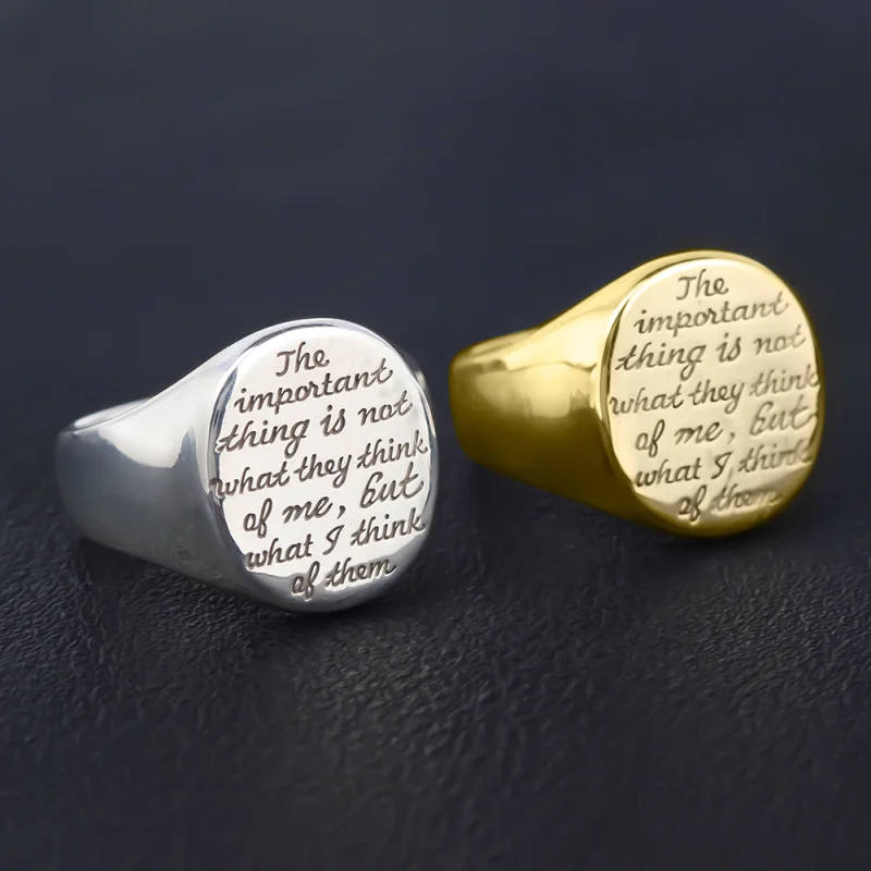 Women Seal Signet Letter Thumb Pinky Ring