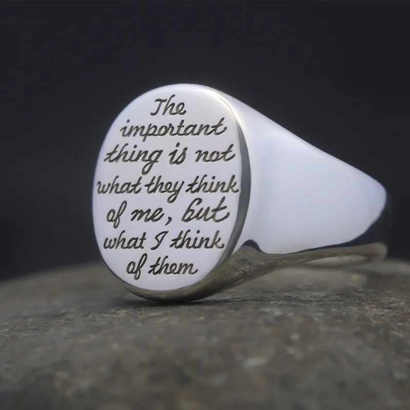 Women Seal Signet Letter Thumb Pinky Ring