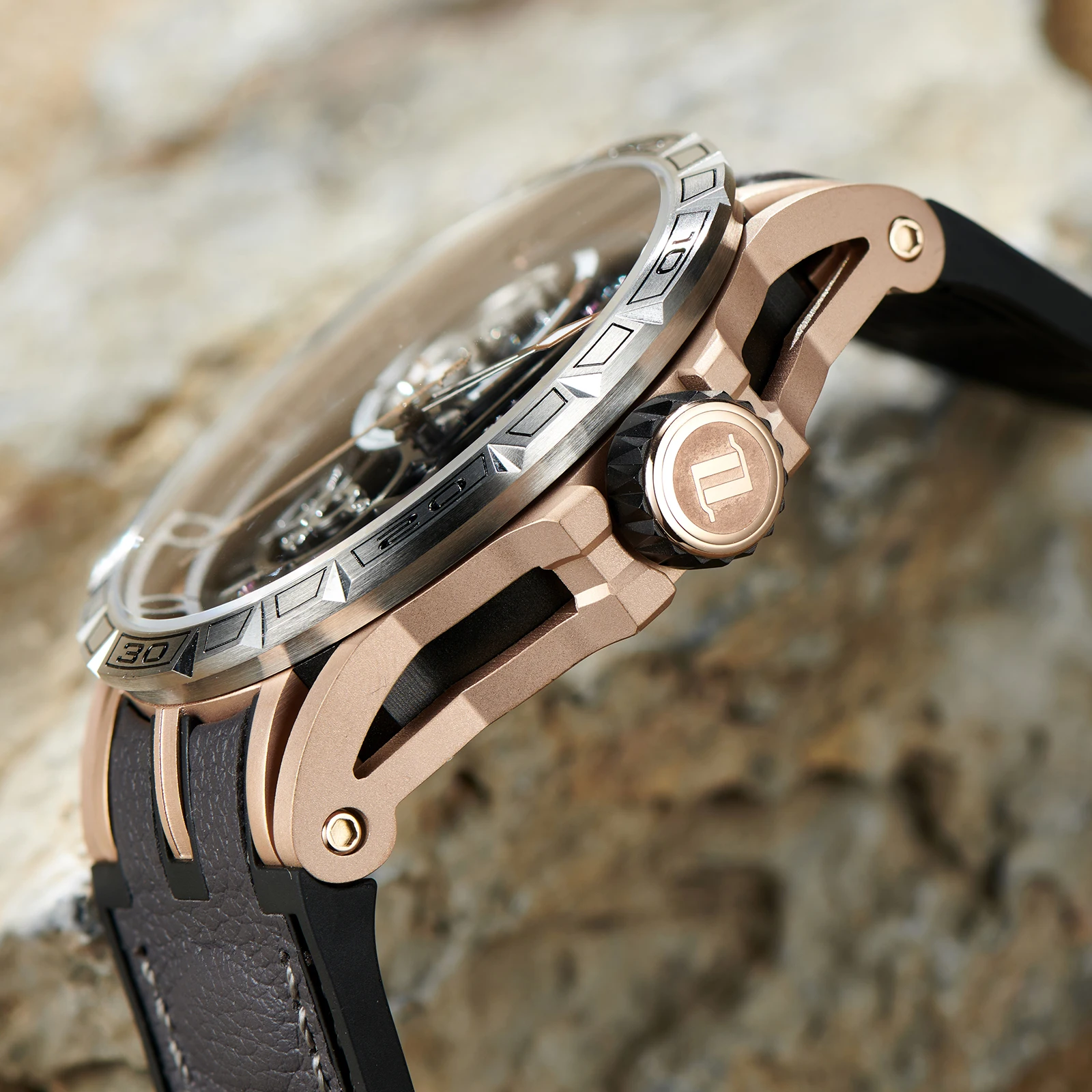 OBLVLO LM Series Sport Skeleton Watch