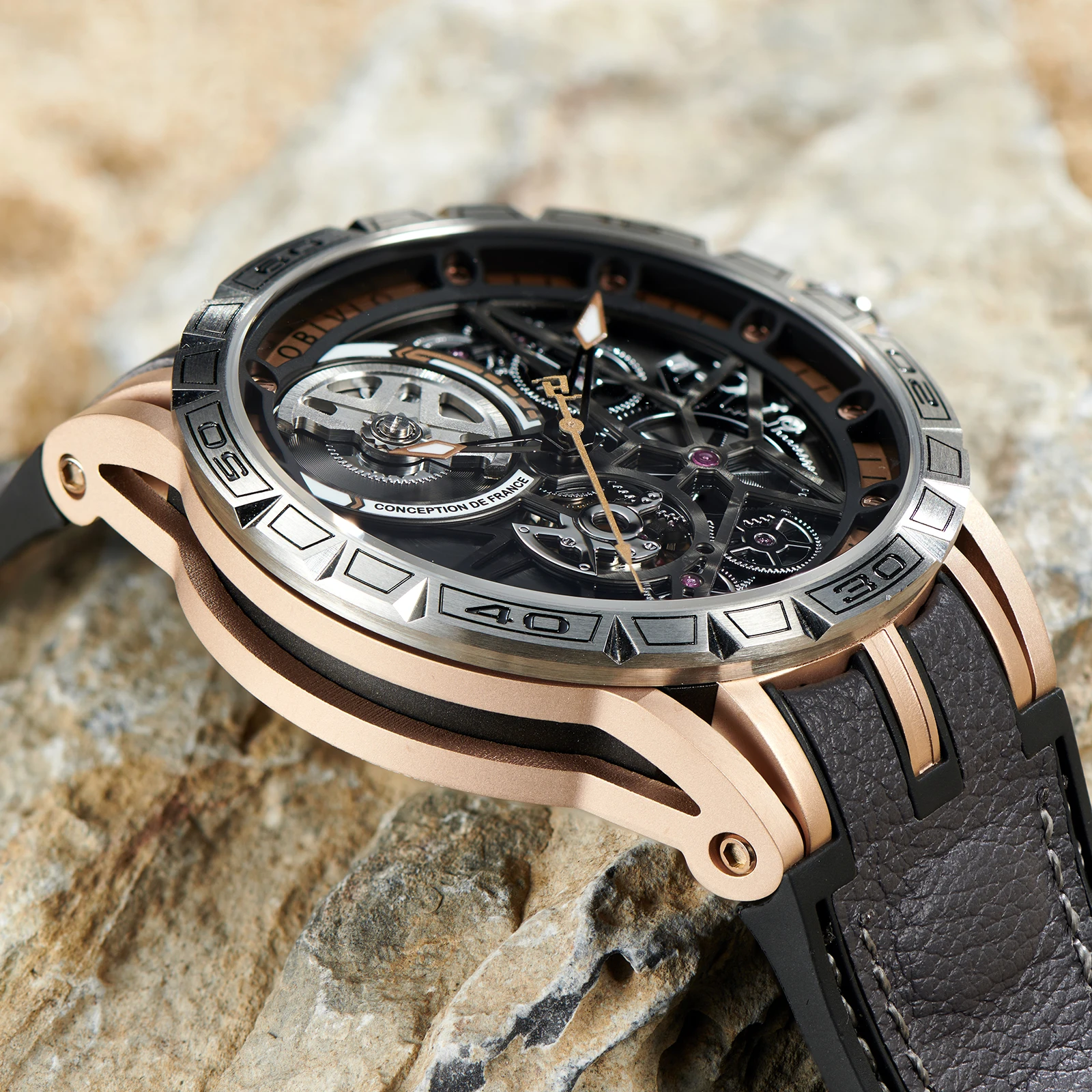 OBLVLO LM Series Sport Skeleton Watch