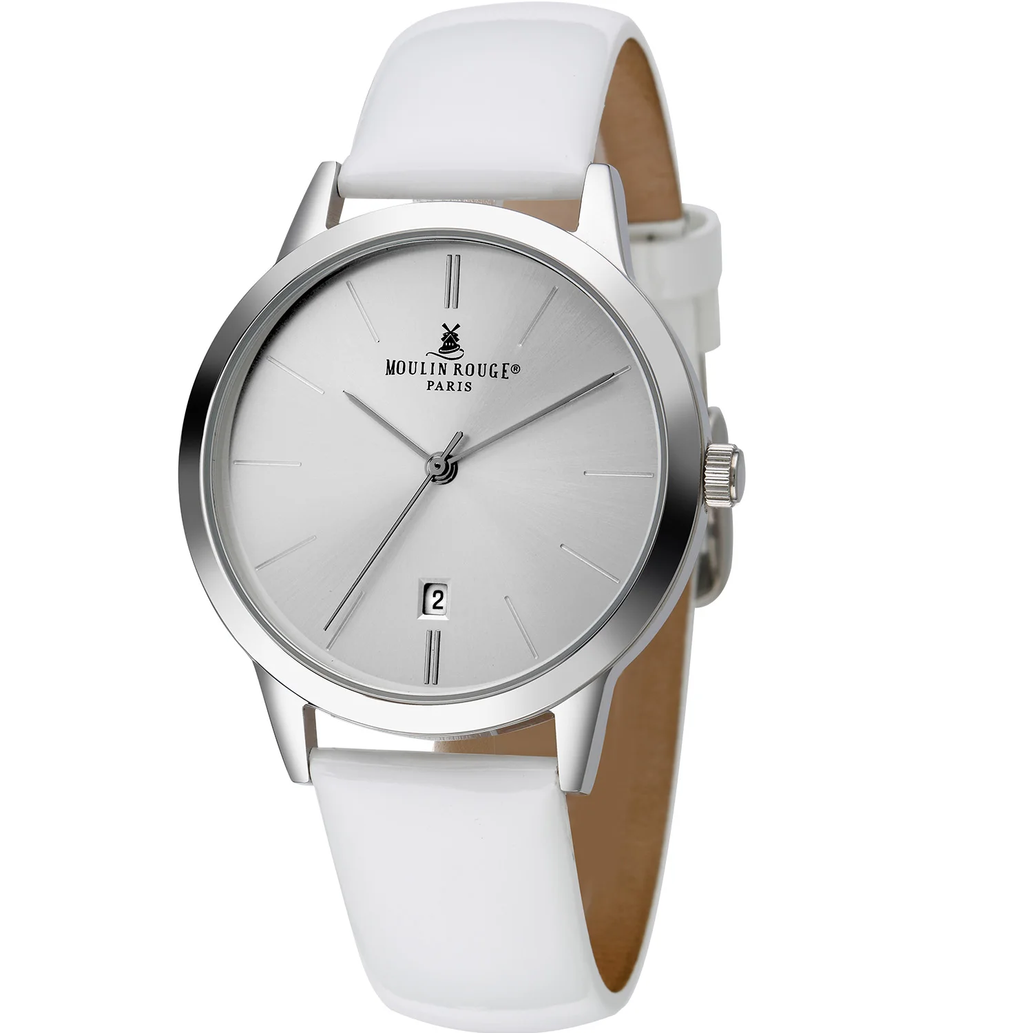 Womens Wristwatch Calendar Leather Strap