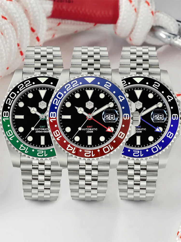 San Martin Men Automatic GMT Watch