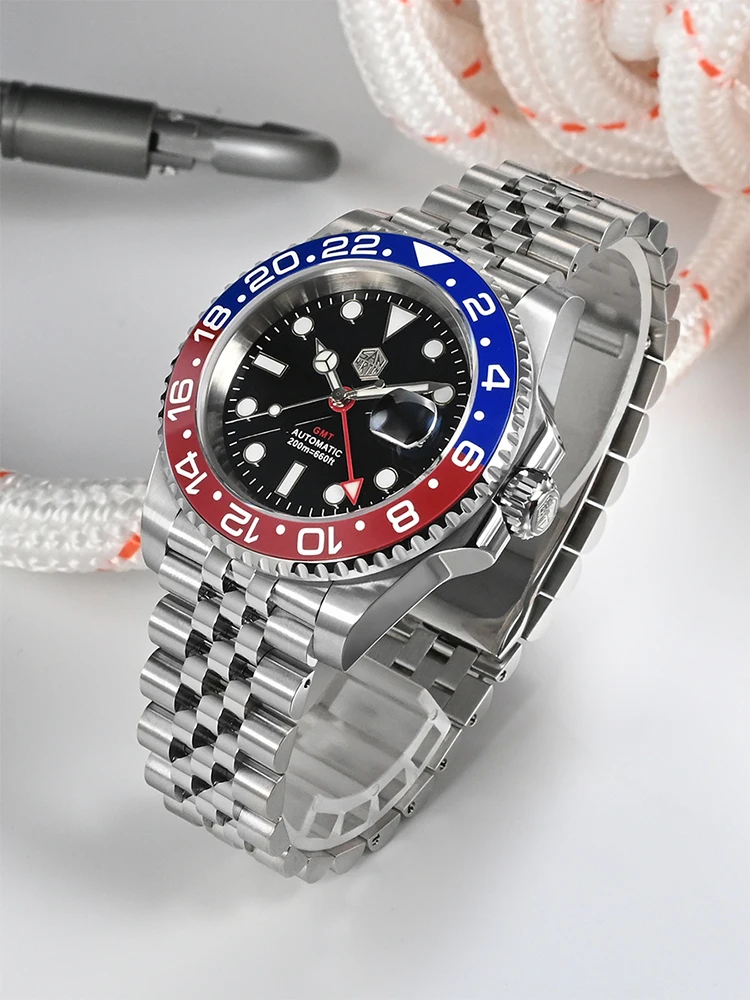 San Martin Men Automatic GMT Watch
