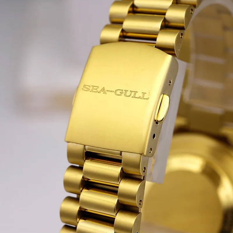Seagull Luxury Diamonds Gold Plated Watch