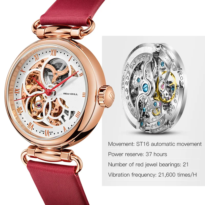 Seagull Fashion Women's Skeleton Watch