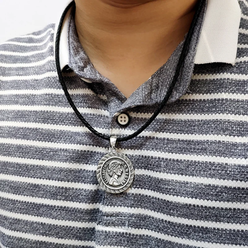Weave Leather Long Chain Necklace