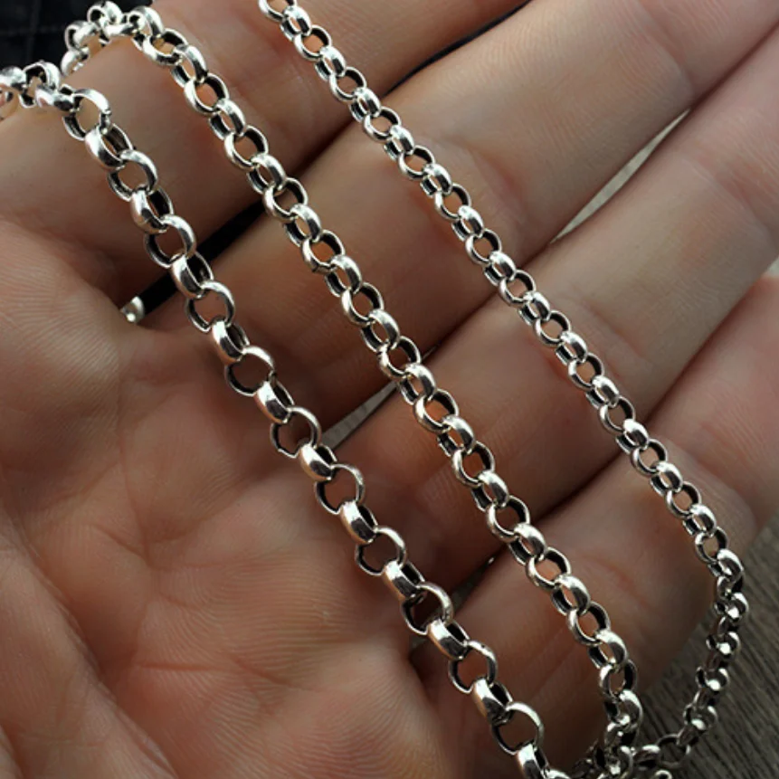 Sterling Silver Round O Ring Chain Necklace