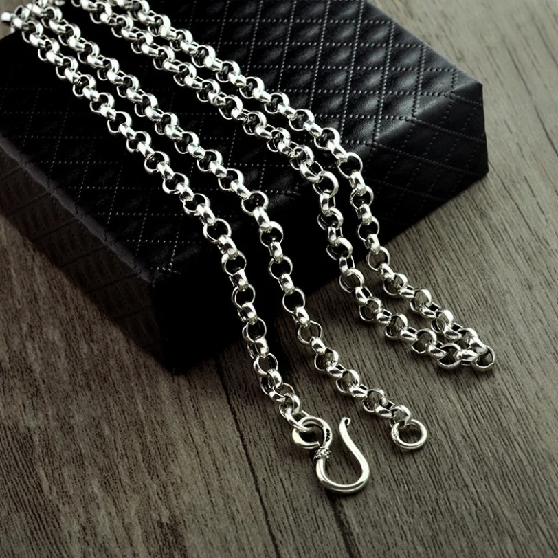 Sterling Silver Round O Ring Chain Necklace
