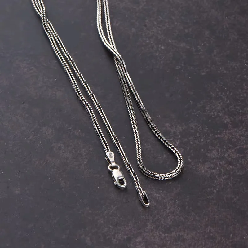 Silver Chopin Fox Tail Chain Necklace