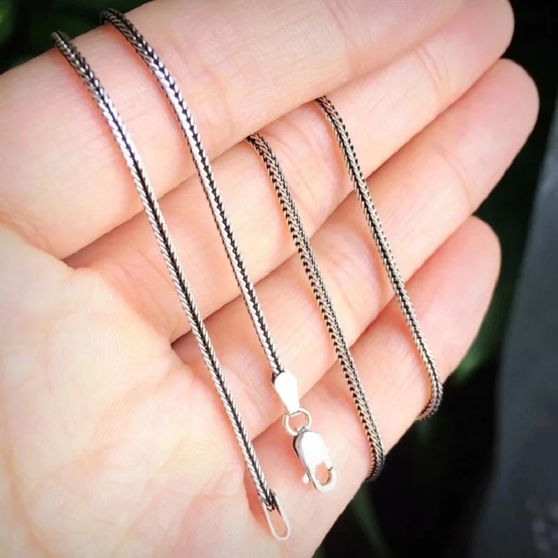 Silver Chopin Fox Tail Chain Necklace