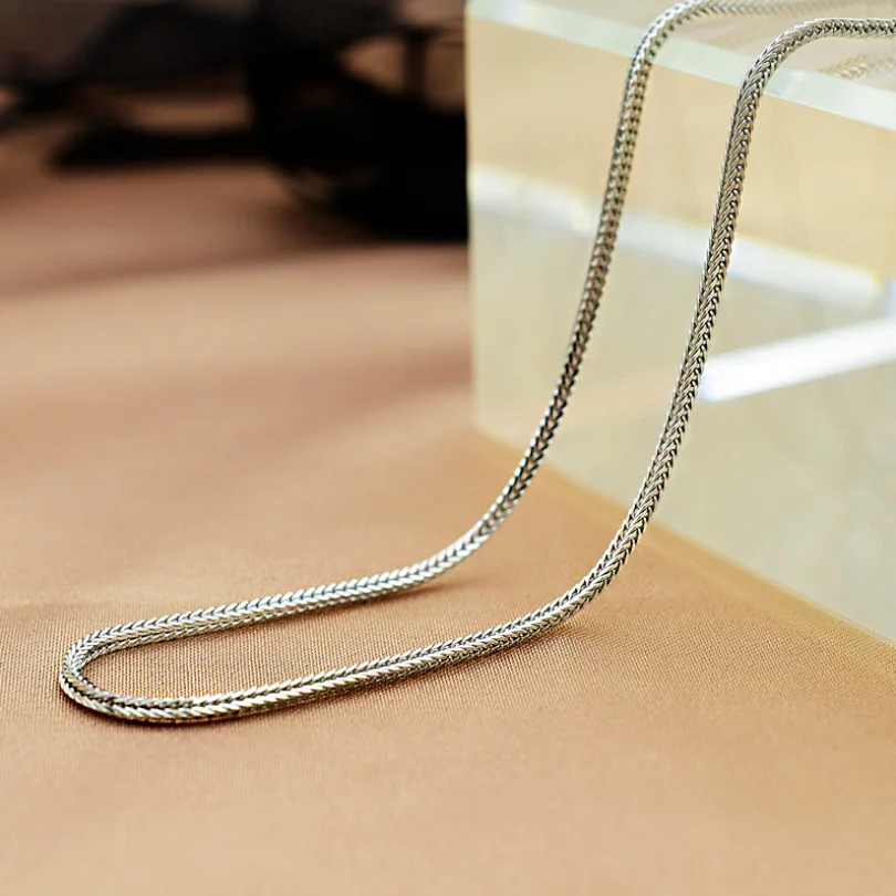 Silver Chopin Fox Tail Chain Necklace