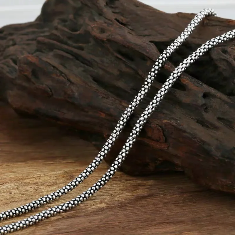 Retro Sterling Silver Popcorn Necklace