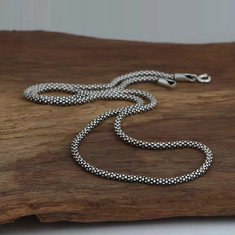 Retro Sterling Silver Popcorn Necklace
